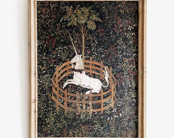 The Unicorn in Captivity art print, Renaissance Wall Art