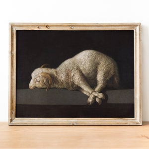 Francisco de Zurbarán - Agnus Dei art print, Fine art print, Dark academia art