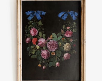 Jan Van Kessel The Elder Moody Dark Art floral, Impression d'art et Art mural de mauvaise humeur