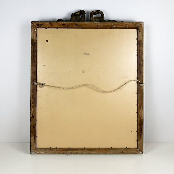 アンティーク フランス ルイ 16 世 壁掛けミラー 弓型カルトゥーシュ