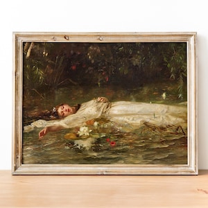 Friedrich Heyser - Ophelia art print, Classical Wall Art