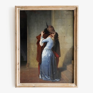 【ヴィンテージ商品】イタリア壁掛けThe Kissフランチェスコ・アイエツ絵画 ヴィンテージ商品】イタリア壁掛けThe Kissフランチェスコ