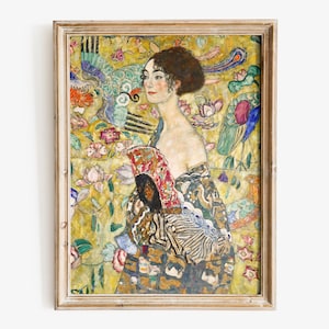 Gustav Klimt - Lady with Fan art print, Fine Art Print