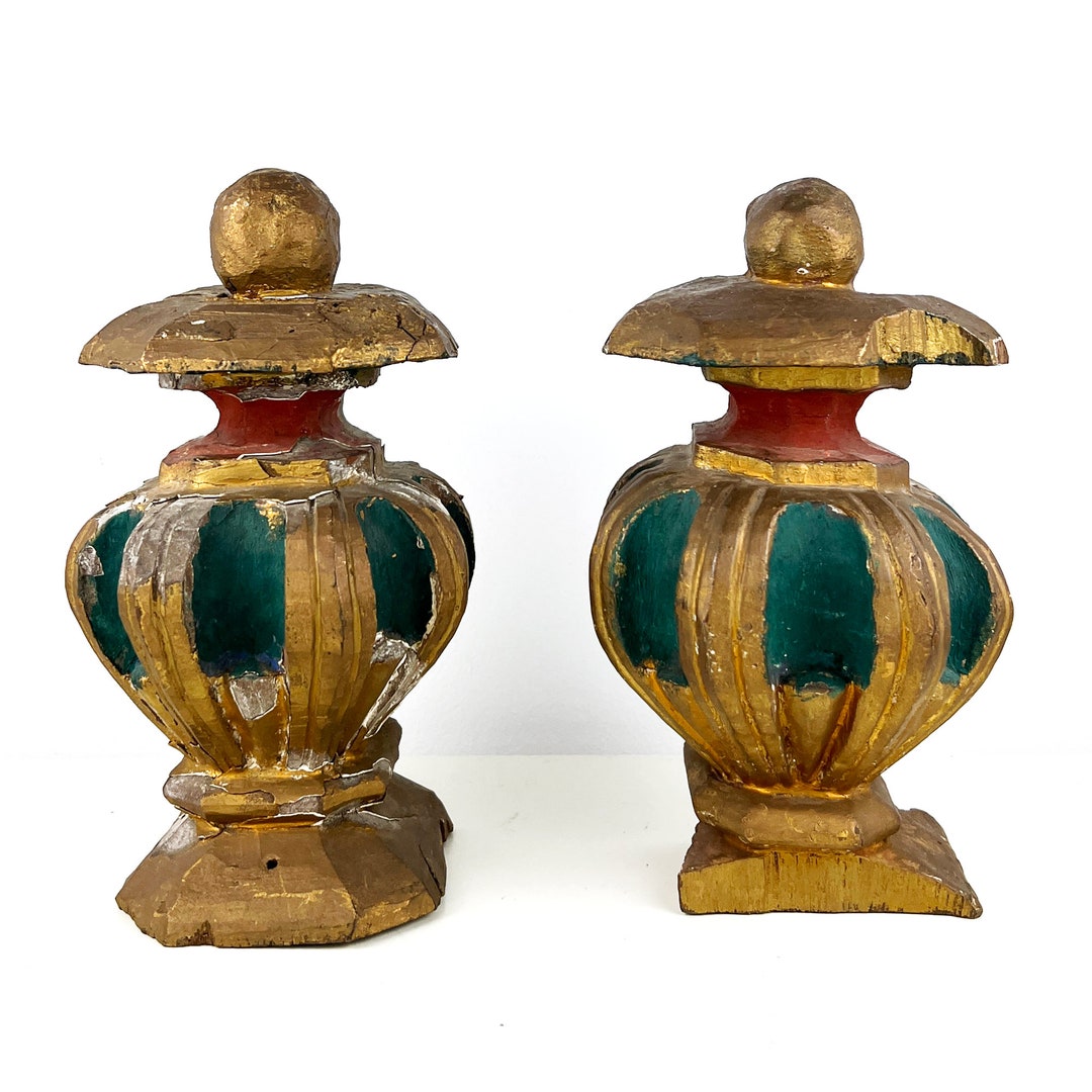 Antique Salvaged Wood Bookends, Old Church Fragments, Antique Salvage