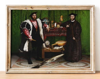 ハンス・ホルバイン作「大使たち」のアートプリント：ルネサンスの