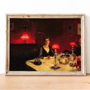 John Singer Sargent - A Dinner Table At Night art print, Fine art print