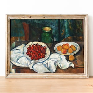 Paul Cézanne - Still Life With Cherries And Peaches art print, Museum-quality Fine Art print