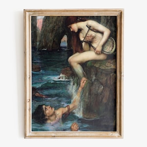 John William Waterhouse - Die Sirene Kunstdruck, Kunstdruck, Meerjungfrau, Meerjungfrau