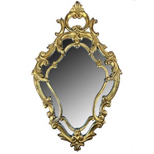 Antique Louis XV style Wall Mirror, Ornate Carved Gilt Wood Mirror, Large Decorative Wall Mirror