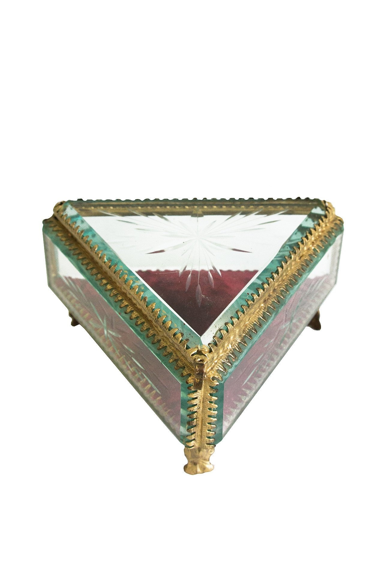 Antique Jewelry Box Triangle Jewelry Box Antique Ormolu Etsy