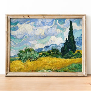 Vincent Van Gogh - Wheat Field with Cypresses art print, Fine Art Print, Van Gogh Print
