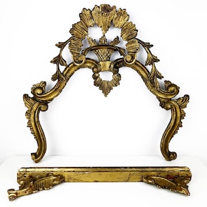 Set of 2 Antique Gilt Wood Carvings, Architectural Salvage, Italian Antique Salvage Decor