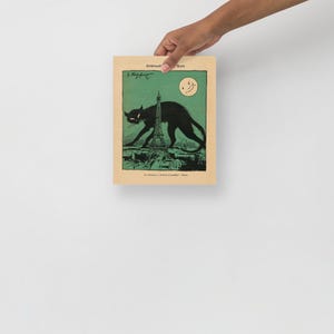 Springtime in Paris art print, Museum-quality Fine Art print, Black Cat art deco art