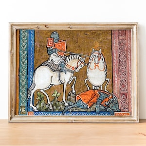 Weird Medieval Egg-horse Art Print, Medieval weird art, Medieval marginalia