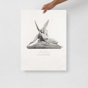 Psyche Revived by Cupid's Kiss art print, Sensual art, Victorian wall art, Light academia art