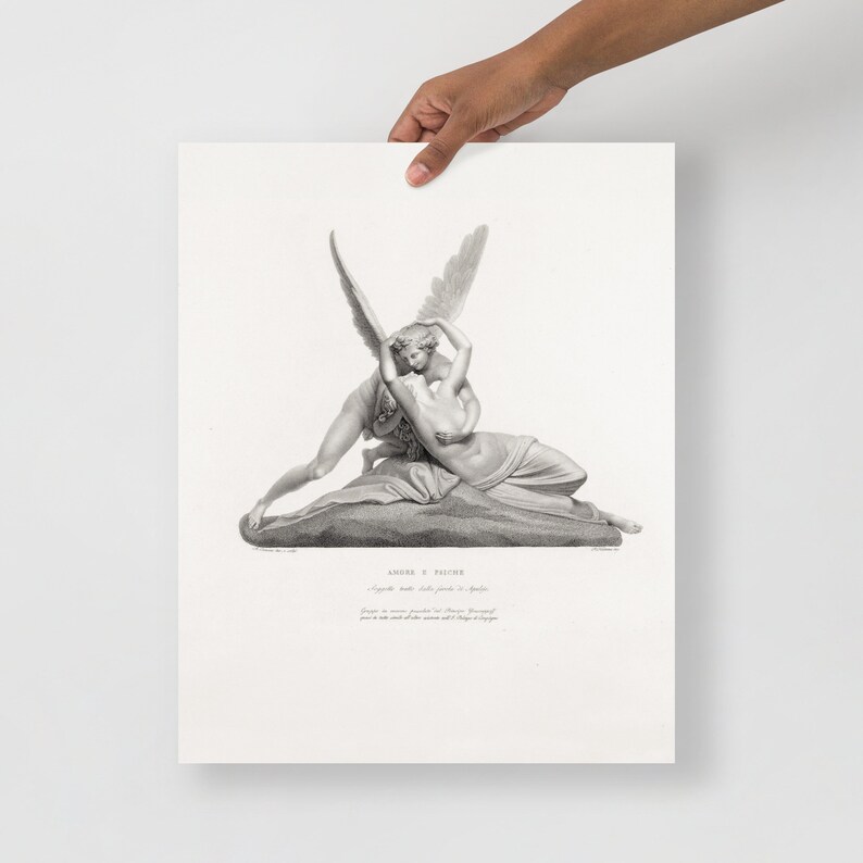 Psyche Revived by Cupid's Kiss art print, Sensual art, Victorian wall art, Light academia art