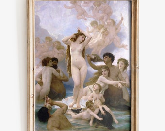 William-Adolphe Bouguereau - Venus födelse konsttryck, Konsttryck