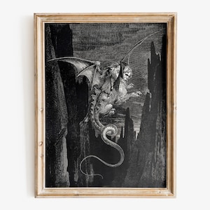 Gustave Dore art print, Dante's Inferno Museum-quality Fine Art print, Flight of Geryon