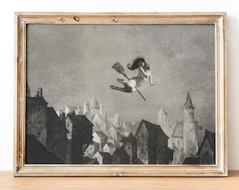 William mortensen - off for the sabbot Kunstdruck, Hexe Kunstdruck
