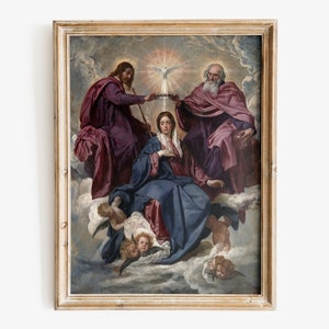 Coronation of the Virgin art print, Baroque Art Print, Religious art