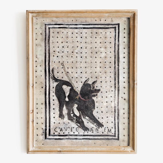 Cave Canem print, Beware of the dog print, Pompeii art print, Fine art print