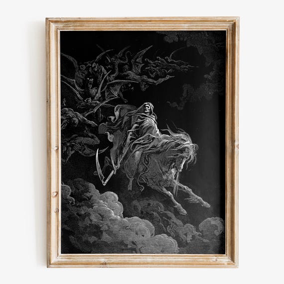 Gustave Doré - The Vision of Death art print, Gothic Wall Art