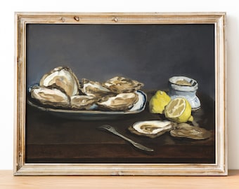 Edouard Manet - Oysters art print, Still Life painting print