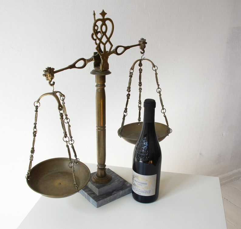 Antique Balance Scales Decorative Brass Apothecary Scale