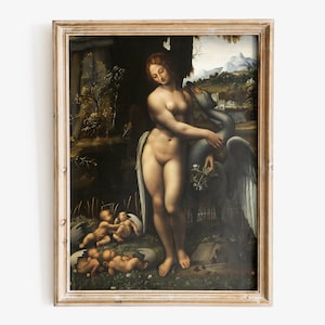 Leonardo da Vinci - Leda and the Swan art print, Museum-quality Fine Art print, Renaissance art