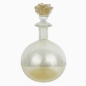 Vintage Murano Parfüm mit Goldflecken, venezianische Murano Parfüm Flasche