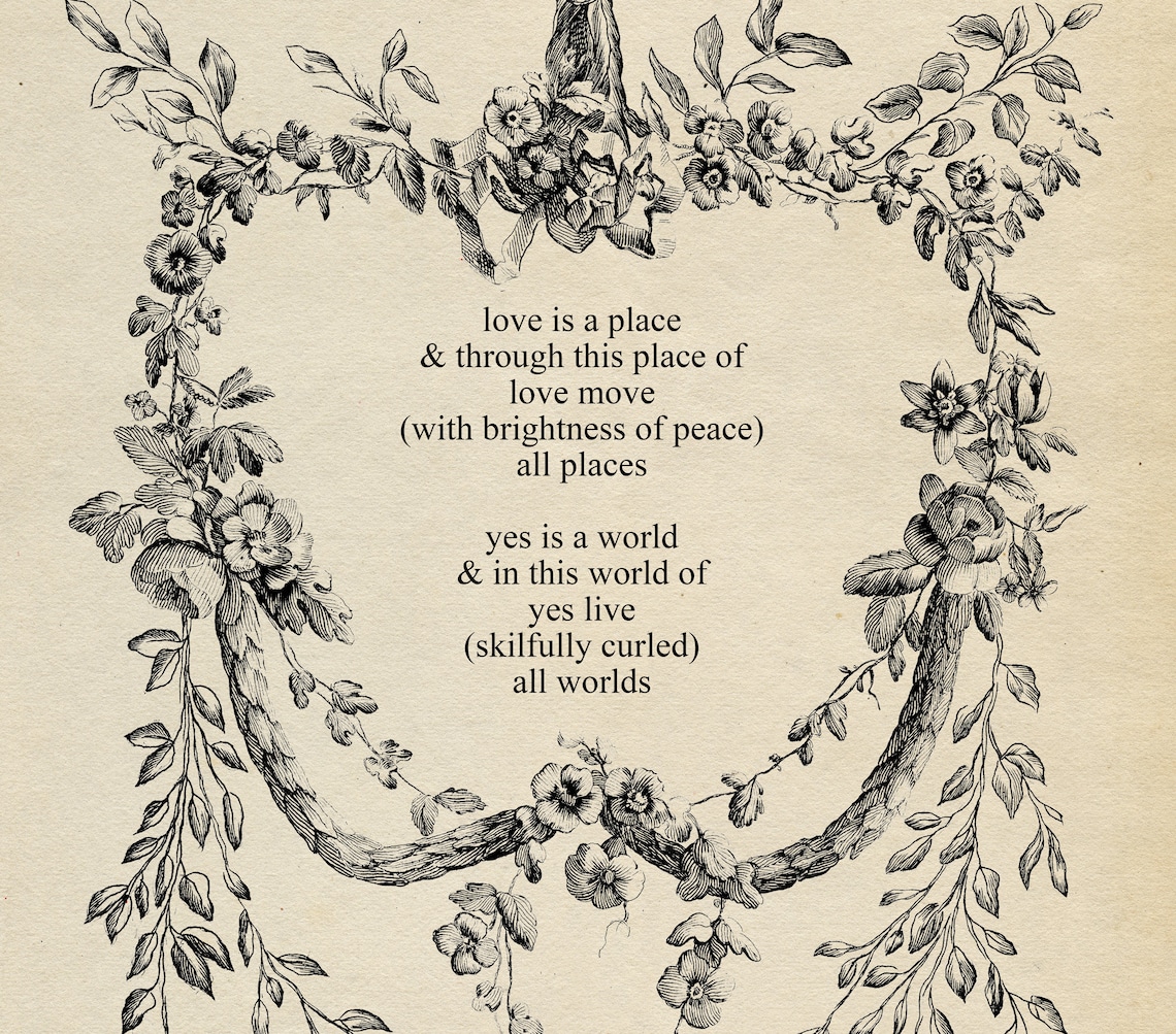 Love is a Place Poem by E. E. Cummings Poetry