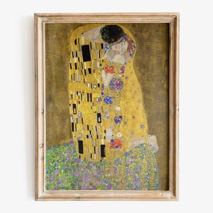 Gustav Klimt - The Kiss art print, Art Nouveau wall art