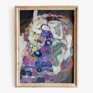 Gustav Klimt - The Maiden art print, Art Nouveau wall art