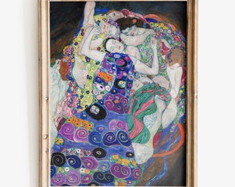 Impresión artística de Gustav Klimt - La doncella, arte mural Art Nouveau