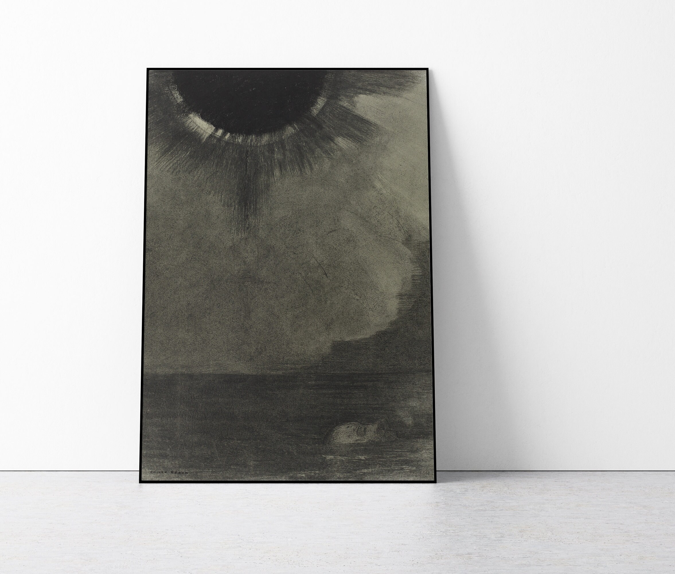 Odilon Redon Art Print Gothic Dark Wall Art Creepy Halloween Etsy