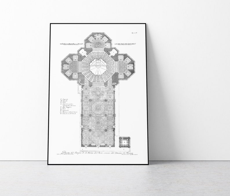 Floor plan of Santa Maria del Fiore Poster Duomo Plan