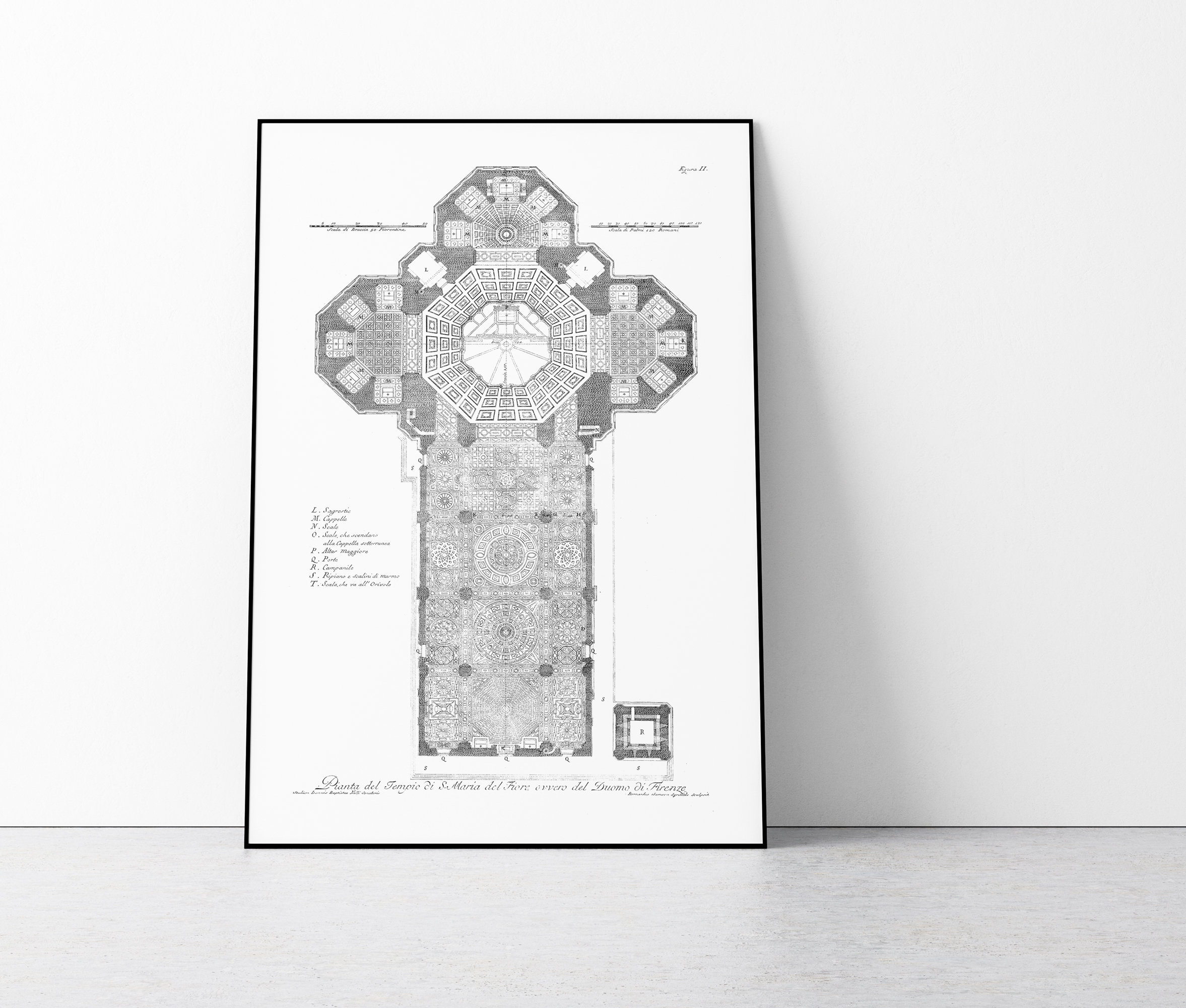 サンタ・マリア・デル・フィオーレの平面図ポスター、ドゥオーモの平面