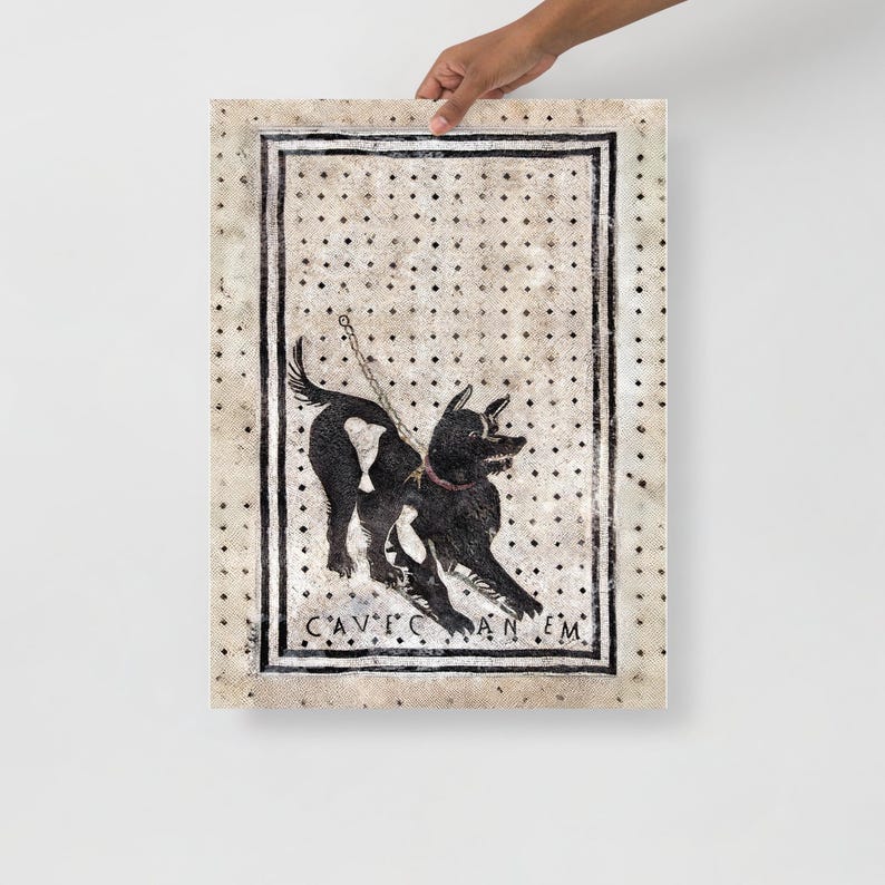 Cave Canem print, Beware of the dog print, Pompeii art print, Fine art print