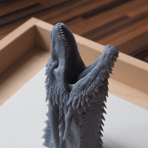 Drogon dragon head with neck to paint and process yourself, DIY