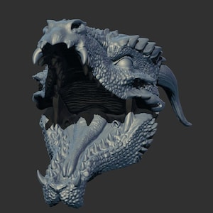Fichier numérique, Dragon modèle 3D avec mâchoires mobiles, Fichier STL/OBJ Télécharger, Art Dolls