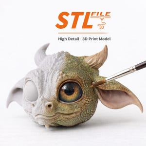 Digitale Datei, 3D Modell Drache, Datei STL Download, Art Dolls