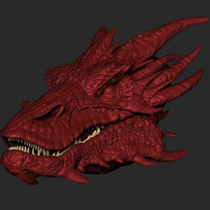 Digital File, Dache, inspired by Smaug 3D Model with movable jaw, File STL Download, Art Dolls