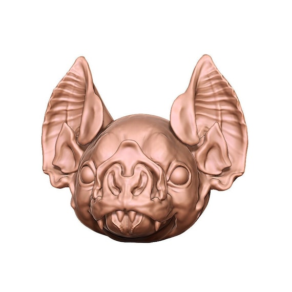 Bat Head With Movable Jaws for Art Dolls to Paint and Process