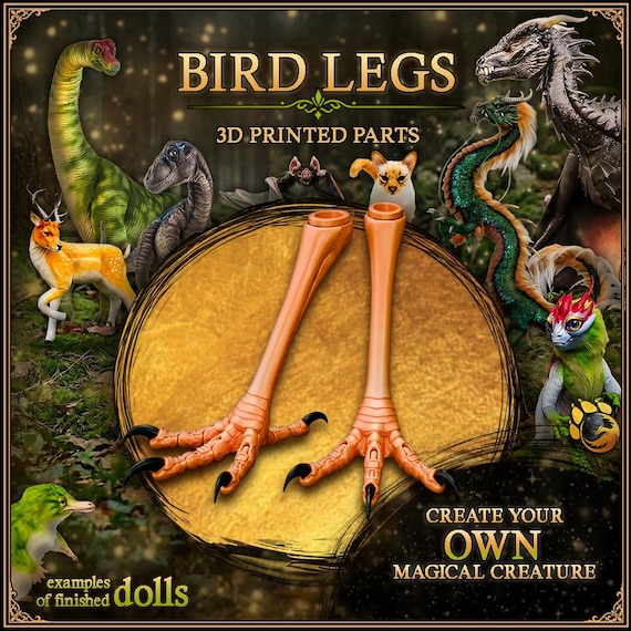 Vogelbeine für Art Dolls – digital modellierte, bewegliche 3D‑Druckteile mit Gelenken, DIY