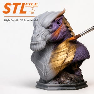 Inspirierter Thanos Drachen Statue, Digitale Datei, 3D Modell Drachen Büste, STL Datei Download