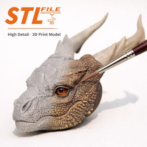 Archivo STL de cabeza de dragón ultra detallado – Criatura fantástica – Modelo para impresión 3D en resina – Descarga digital - Cabeza de muñeca artística