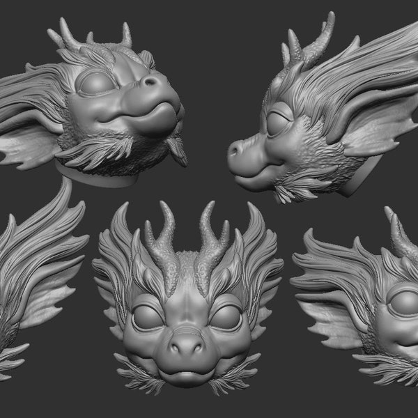 Digitale Datei, 3D Modell Drache, Datei STL Download, Art Dolls