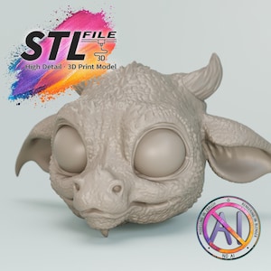 Digital fil, 3D-modell av drake, nedladdning av STL-fil, Art Dolls