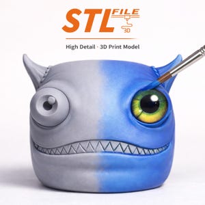 STL/OBJ file for 3D printing, ugly face, plant pot, planter, cup