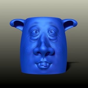 Fichier STL / OBJ pour impression 3D, visage laid, pot de plantes, jardinière, tasse